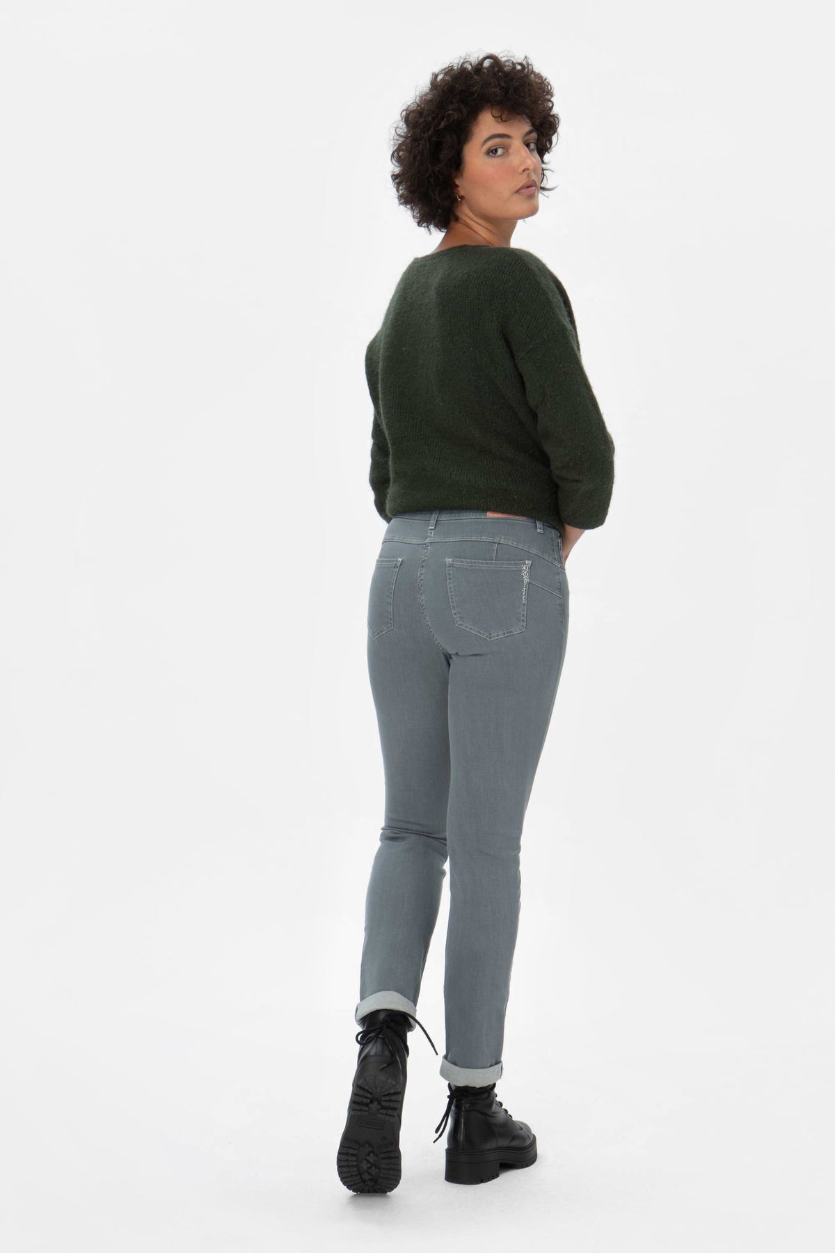 Cold Klg02/S Jeans grigio super stretch con dettaglio strass