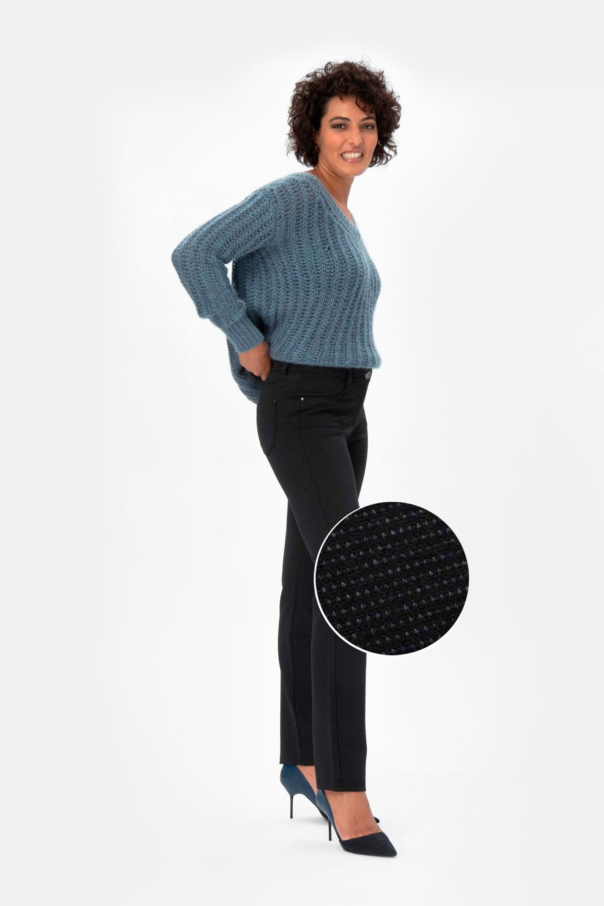 Gina Mn6 Pantalone in maglia microfantasia
