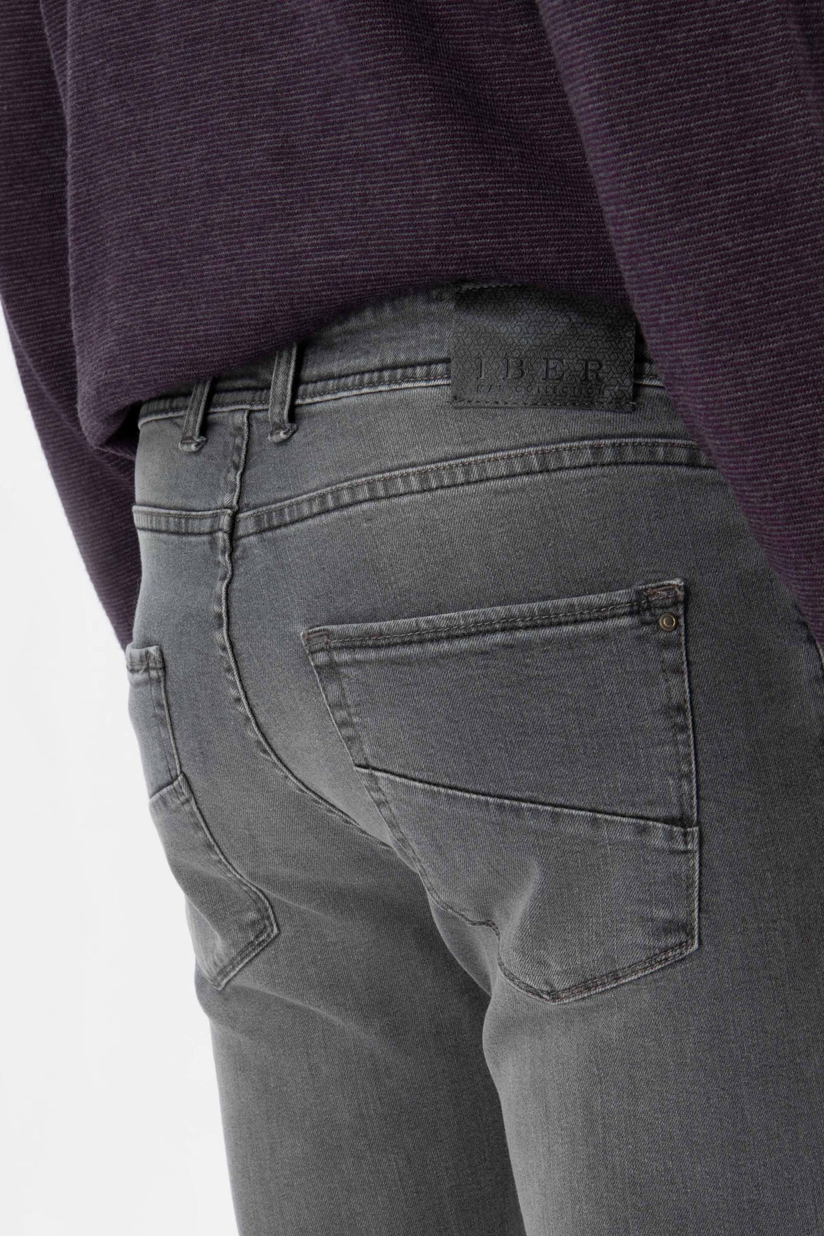 Maikol Nc23 Jeans in denim grigio di cotone stretch